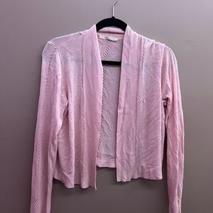 light pink cardigan